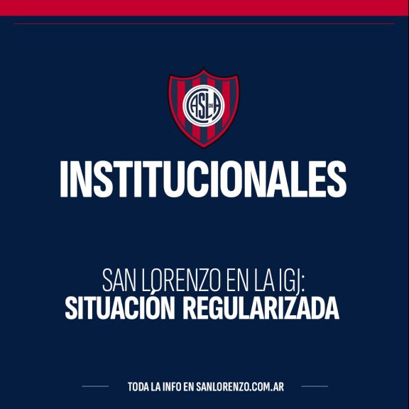 San Lorenzo regularizó su situación con la IGJ